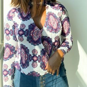 Paisley blouse w peep hole